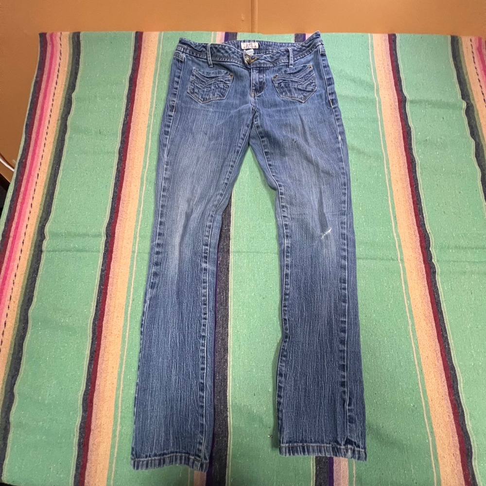 Wet Seal Jeans Womens 11 Blue Low Rise Bootcut Stretch Denim Y2K Retro